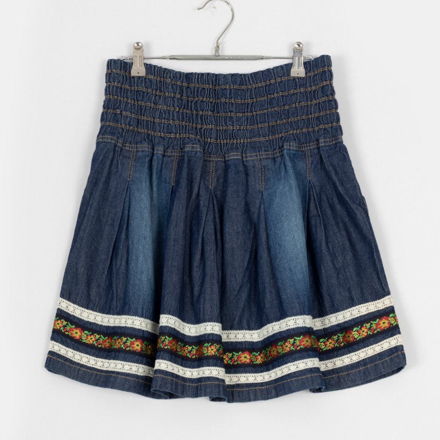 ( new ) brallito stitch ( size : M ) denim banding skirt
